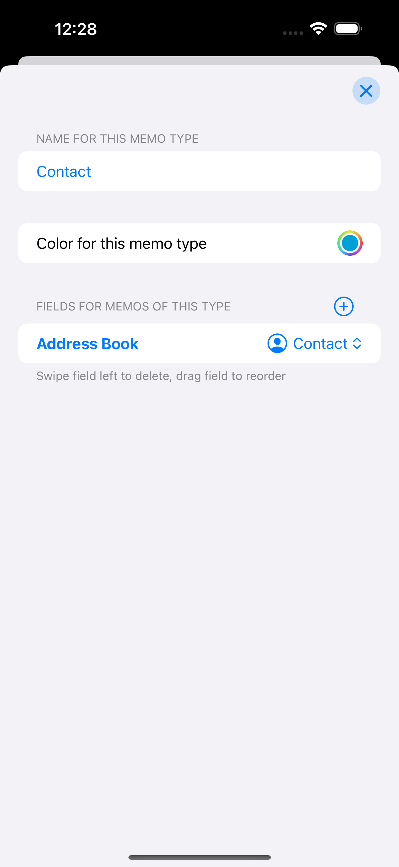 type info fields